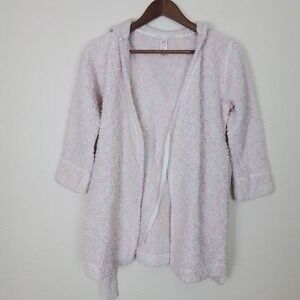Justice Girls Light Pink Hooded Long Sleeve Tie Waist Sz 8‎ Sherpa Bathrobe